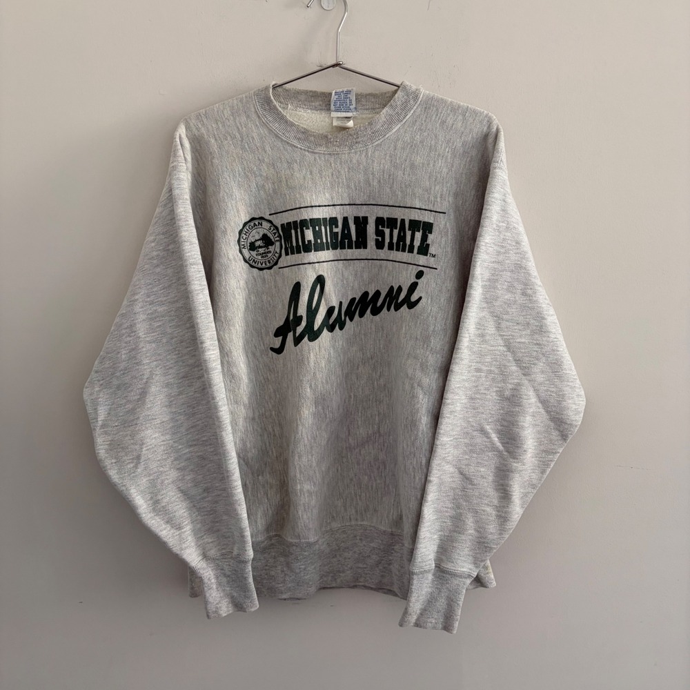 Michigan State Alumni Sweatshirt USA Sportswear Grey XL Made in USA